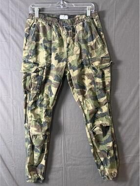 Kuwalla Tee Camo Cargo Pants Medium M Green Woodlnd Camouflage Utility Joggers